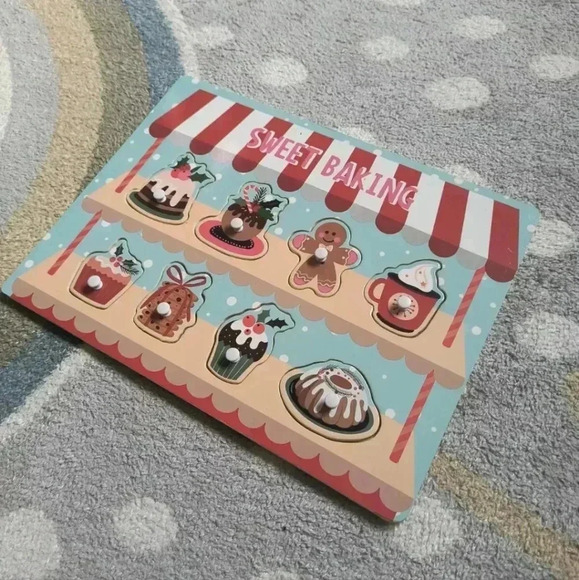 Sweet Baking Preschool Wooden Children's Puzzle Christmas Holiday Ankyo - Picture 2 of 6